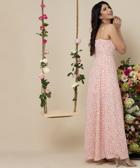 Vintage Floral Bustier French Maxi